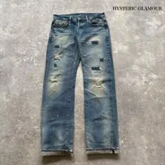 【HYSTERIC GLAMOUR】初期モデル スタッズ 赤耳 小窓デニムパンツ