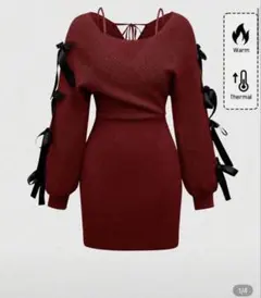 SHEIN ROMWE ニットワンピース リボン