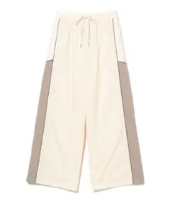 Ray BEAMS レイビームス レース キリカエ トラックパンツ オフホワイト
