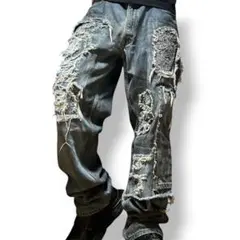 90s archive 3D cut multi zip denim pants - メルカリ