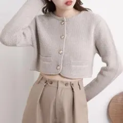 Chico ラメジャケットショートカーディガン