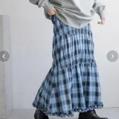 LOWRYSFARM アソートシャーリングスカート ブルー