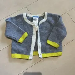 jacadi ボタン付きカーディガン 6M グレー/イエロー
