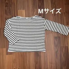 ボーダー柄 長袖Tシャツ Mサイズ　綿100% レディース