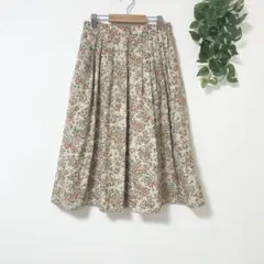 モアマインド 膝丈 スカート 花柄 膝下 総柄 春 春服 夏 夏服