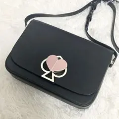 美品✨ ケイトスペード ニコラ ツイストロック ショルダーバッグ レザー 黒