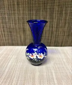 北一硝子 瑠璃色 コバルトブルー 一輪挿し ミニ