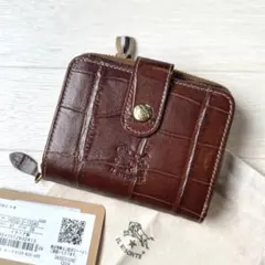 国内正規 限定 IL BISONTE イルビゾンテ クロコ 型押し 二つ折り財布