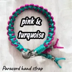 スマホストラップ　パラコード　ピンク　ターコイズ　ブルー