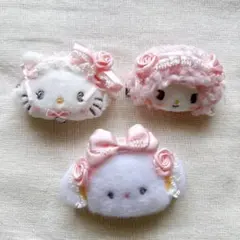 サンリオ　シークレットヘアクリップ　ホワイトフリル