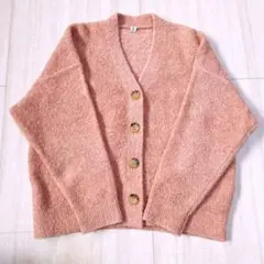 ユニクロ　カーディガン　くすみピンク　130