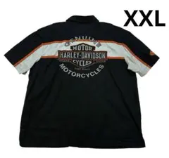Harley-Davidson 半袖 コットン ワークシャツ 黒 XXL 刺繍のサムネイル