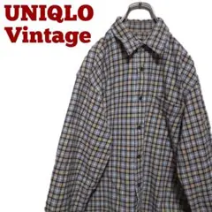 【OLD UNIQLO 】90's 紺タグ　フランネルチェックシャツ