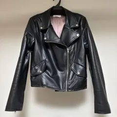 MIIA ブラックレザーライダースジャケット
