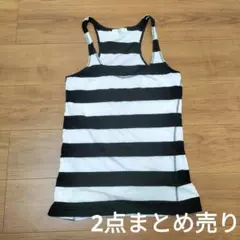 アズールバイマウジー ボーダータンクトップ H＆M ノースリーブブラウス M