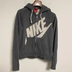 NIKE ナイキ グレー ジップアップスウェットパーカージャケット S