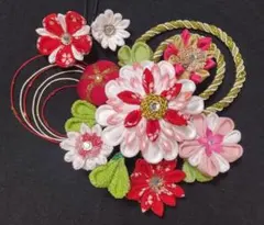 つまみ細工髪飾り3点セット、成人式前撮り、結婚式