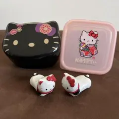 2002〜2017年 平成 레트로 キティ ペア箸置き＆弁当箱２種セット