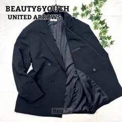 美品【BEAUTY&YOUTH】ダブル テーラードジャケット 4B XL 黒