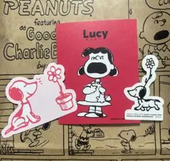 スヌーピーミュージアム　ルーシー ステッカー　3点セット