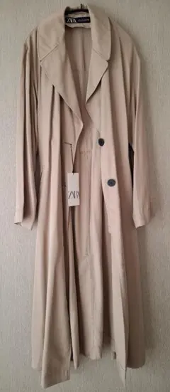 タグ付き新品★ZARAザラトレンチコートスプリングコート薄地★ベージュ★Sサイズ