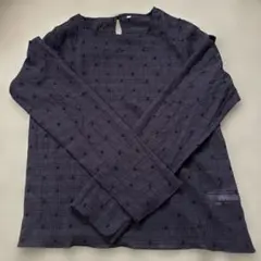 【coca】シアーシースルードットトップス ブラウス ブラック 黒 L