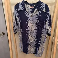 SUN SURF 90’sアロハシャツ パイナップル柄 ネイビー Mサイズのサムネイル