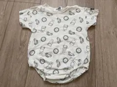 ミッフィー　ロンパース　半袖　総柄　80