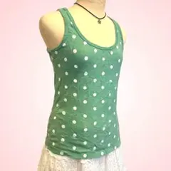 【Y2K】ドット柄タンクトップフェアリーグランジ 森ガール 平成ギャルのサムネイル
