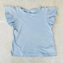 水色 フリル袖 半袖シャツ 130cmのサムネイル