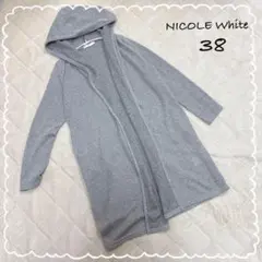 【ニコルホワイト】　カーディガン　羽織もの　フーディー　グレー　(38)