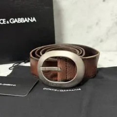 DOLCE & GABBANA ドルガバ S＆G ブラウン レザーベルト 本革のサムネイル