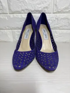 良品★JIMMY CHOO★スエードレザーパンチングパンプス(36 1/2)
