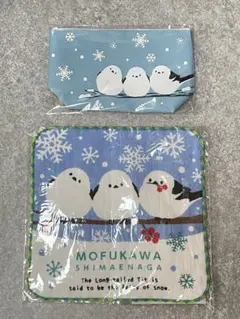 新品 未開封 シマエナガ ガーゼハンカチ タオル ポーチ エコバッグ