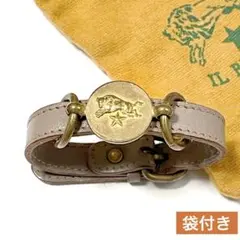 IL BISONTE イルビゾンテ レザー ブレスレット 本革 袋付き ベージュ