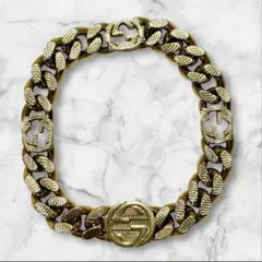極美品 GUCCI グッチ　インターロッキング　喜平　ゴールド　ブレスレット