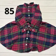 ラルフローレン　ベビー　女の子　チェック柄フランネルワンピース 85cm