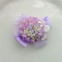 子供用コサージュ パープル　ハンドメイド　入学式　卒業