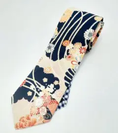 メンズ ネクタイ 和柄 桜菊牡丹 ピンク