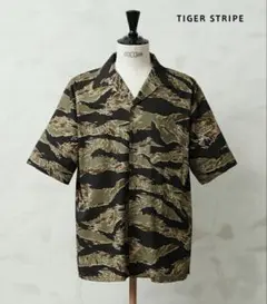 WAIPER.inc コットンレーヨン オープンカラーシャツ タイガー