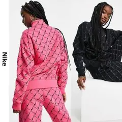 海外限定 NIKE ナイキ 総柄スウッシュ スウェット セットアップ 上下セット