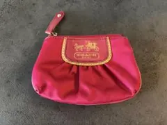 COACH コーチ　ポーチ　ピンク　キーリング付き