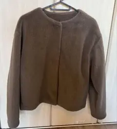 UNIQLO スムースヤーンフリースノーカラージャケット　ユニクロ