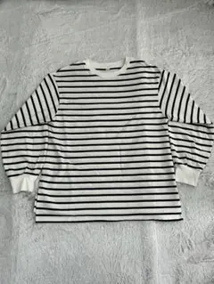 GU ボーダーボートネックT（長袖）　M