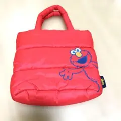新品同様セサミストリート エルモ 中綿入り ミニトートバッグ
