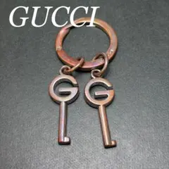 GUCCI グッチ　キーリング　GGロゴ　キーモチーフ　ブラウン