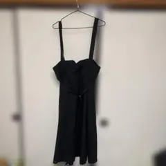 ブラックベルト付きワンピース　しまむら　はなゆん