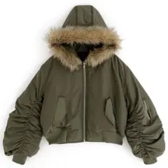 GRL ファーフード付きショート丈ジャケット kd40