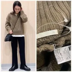 未使用 GU XLサイズ ケーブルハーフジップセーター