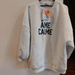 しまむら×mayoさん aquaist ロゴルーズトレーナー Mサイズ 中灰